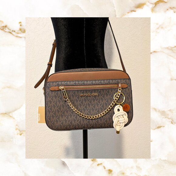 Michael Kors Jet Set Signature PVC Crossbody | Mercari Michael Kors Jet Set Signature PVC Crossbody Bag & Handmade Bag Charm